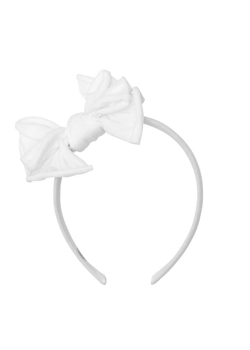 Bow Hard Headband - White