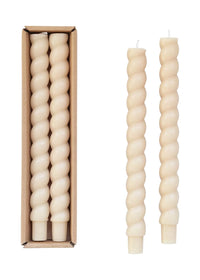 Twisted Taper Candles - Cream