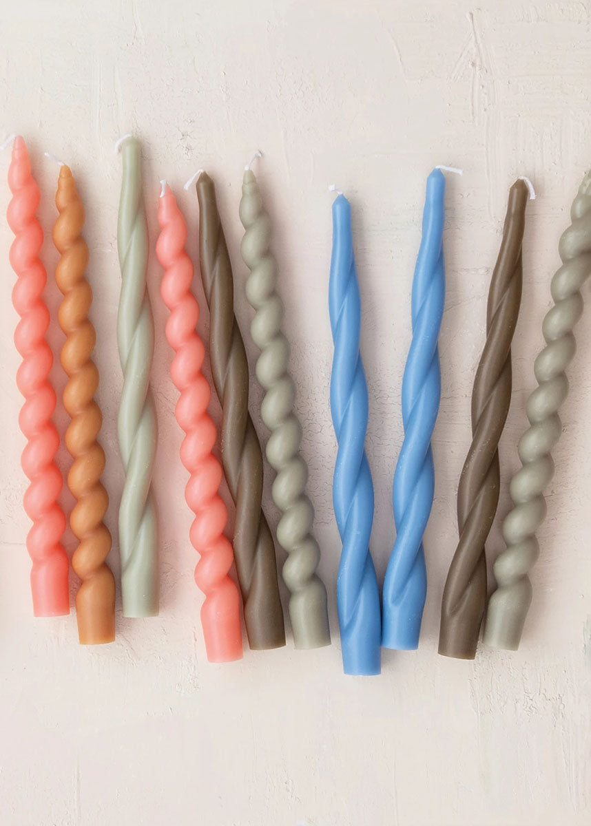 Twisted Taper Candles - Pink