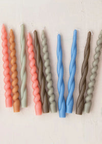 Twisted Taper Candles - Pink
