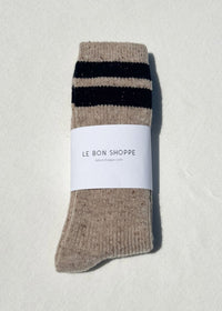 Snow Varsity Socks - Beige & Black