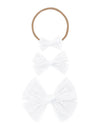 Medium Tulle Bow Headband - White