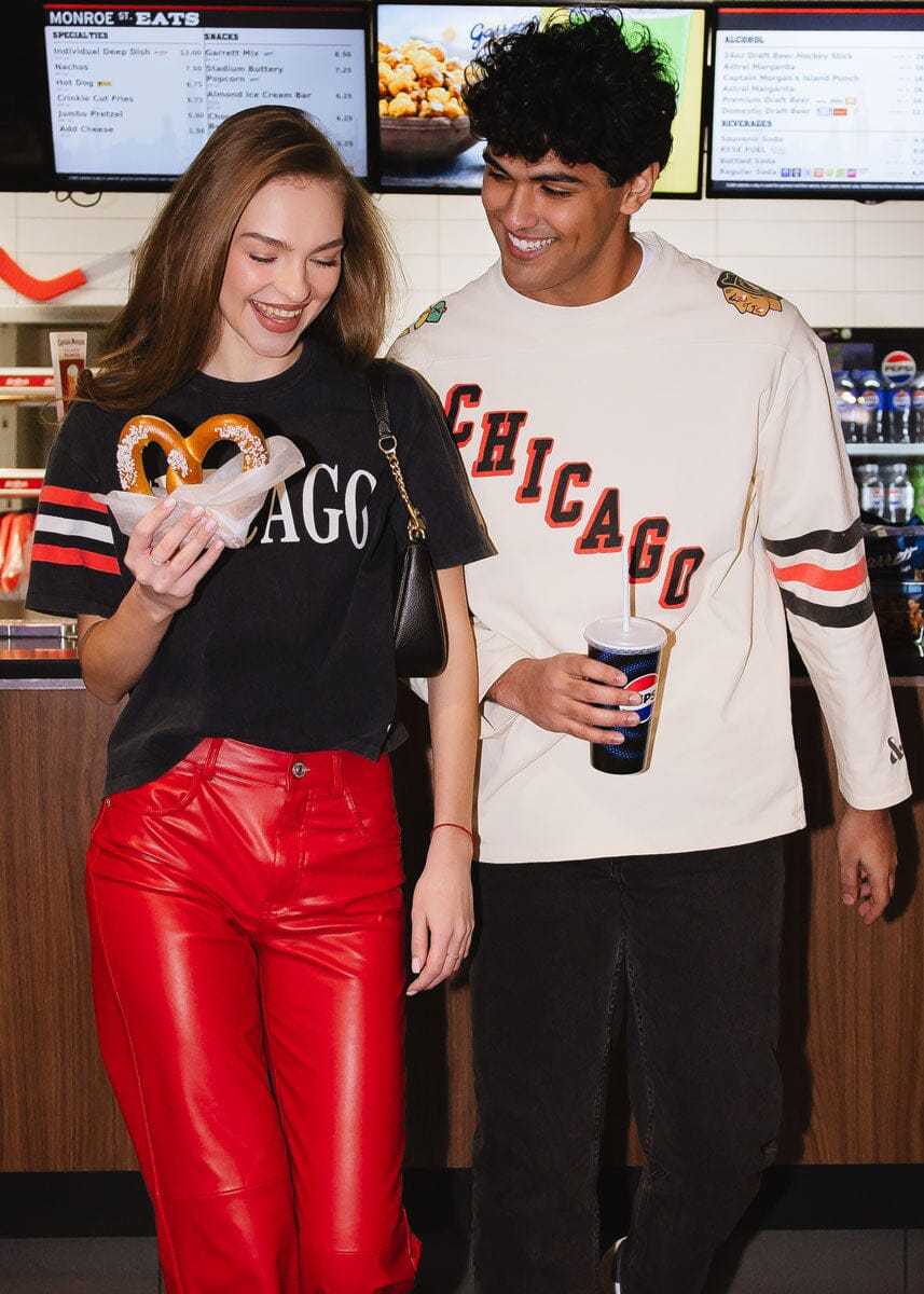 Blackhawks Hockey Jersey Tee - Cream