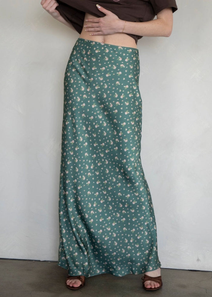 Juliette Floral Maxi Skirt - Green