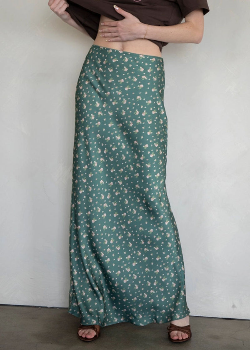 Juliette Floral Maxi Skirt - Green