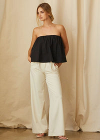 Kaeley Poplin Tube Top - Black