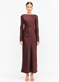 Georgie Polka Dot Dress - Burgundy