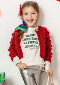 Popcorn Cardigan - Red