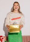 Cheers! Holiday Crewneck Sweatshirt - Pebble