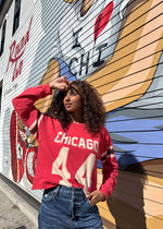 Chicago 44 Crop Crewneck - Red