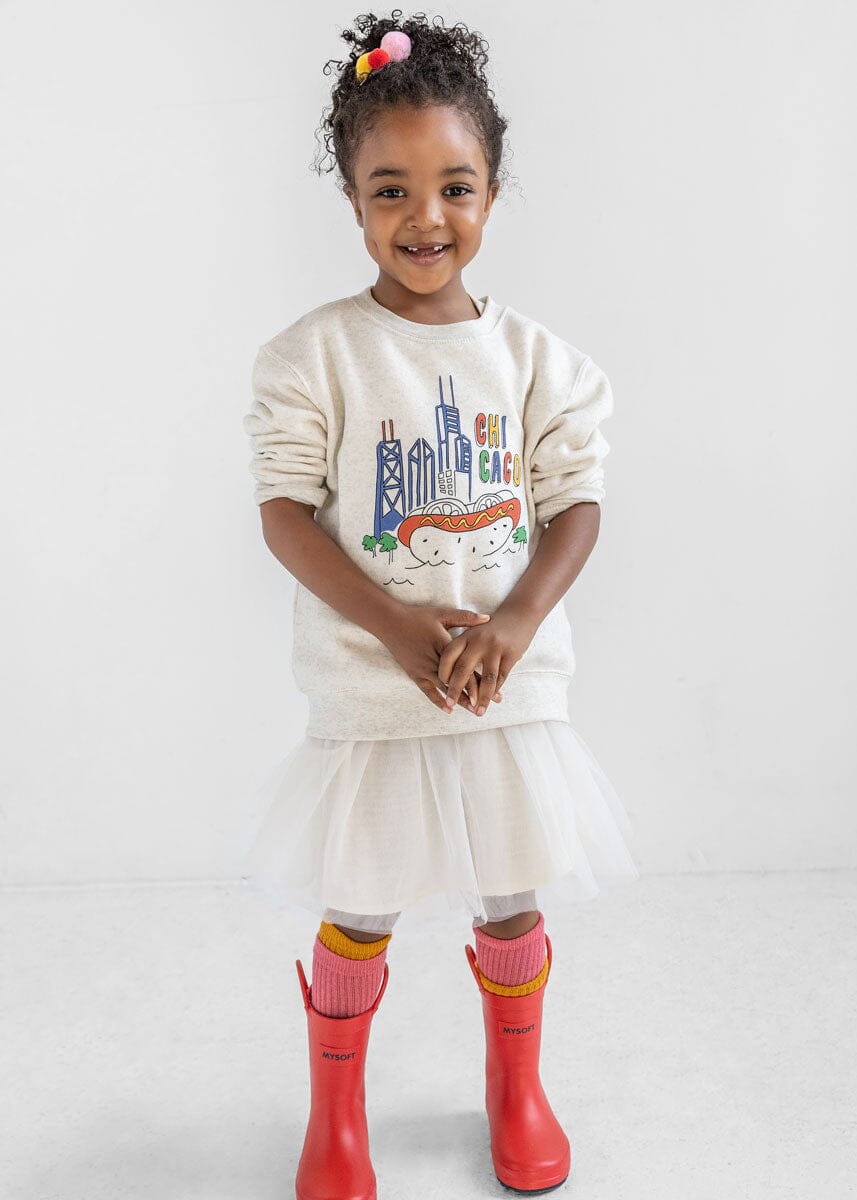 Chicago Fun Toddler Sweatshirt - Heather Natural