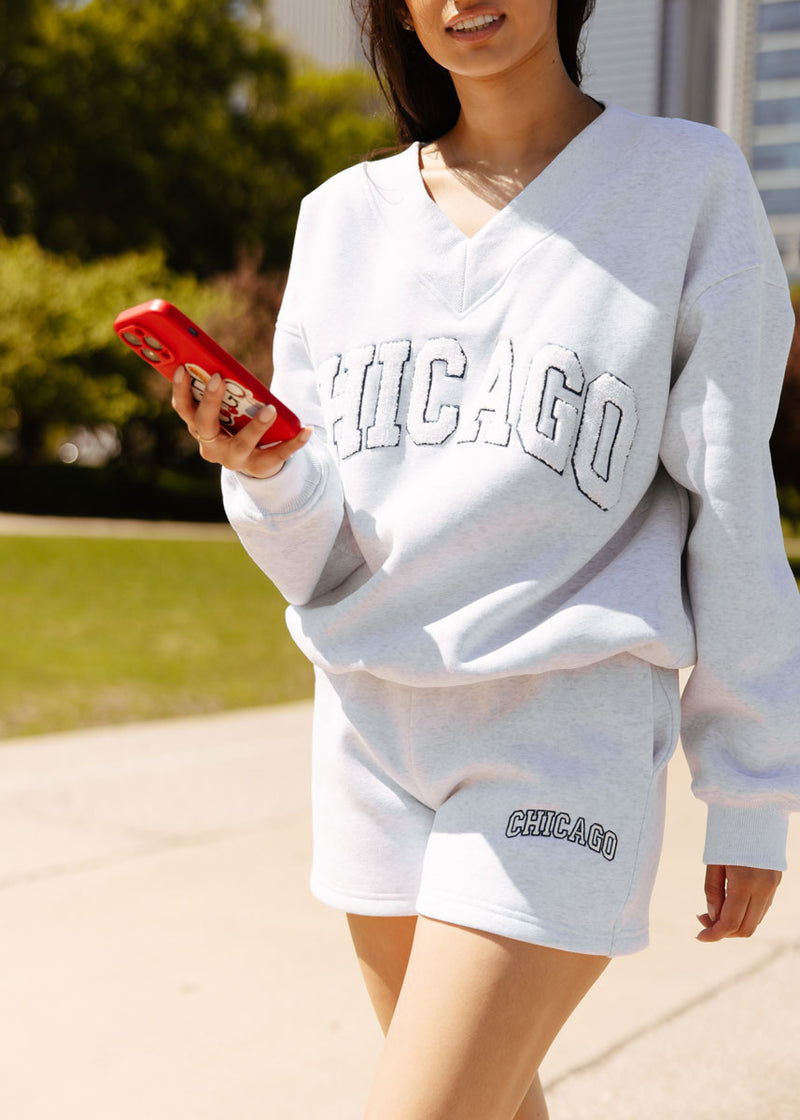 Chicago Sweatshort - Heather Grey