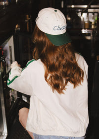 Chicago Script Baseball Cap - Ivory & Dark Green