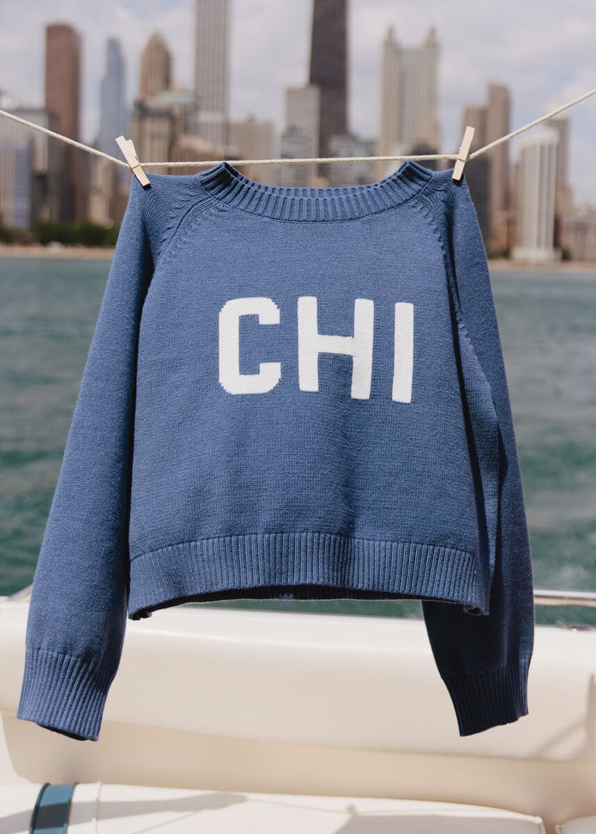 Chi Crop Sweater - Blue