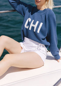 Chi Crop Sweater - Blue