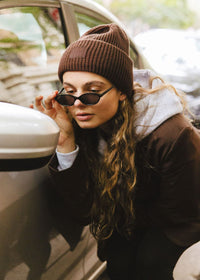 Adult Mad Hatter Ribbed Knit Beanie - Espresso