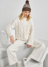 Adult Mad Hatter Chicago Pom Beanie - Chocolate