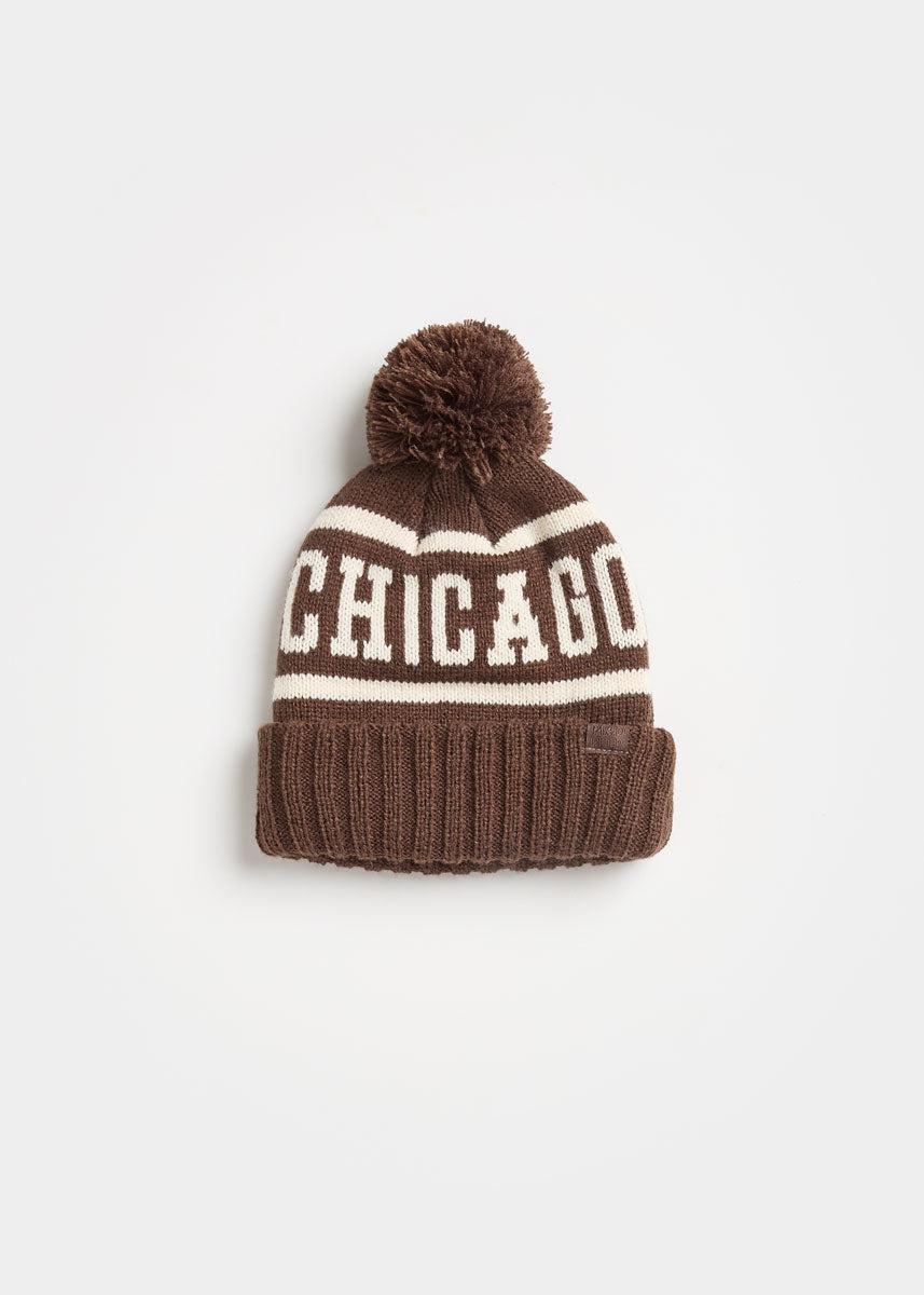 MAD HTR Chicago Pom Beanie - Toddler - Chocolate