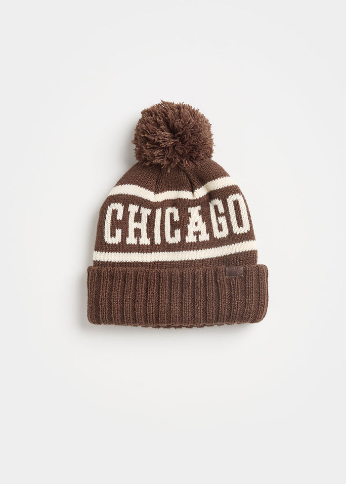 MAD HTR Chicago Pom Beanie - Youth - Chocolate