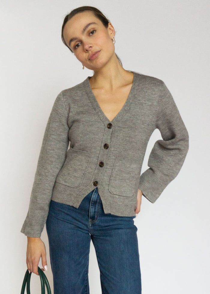 The Mona Cardigan - Heather Grey