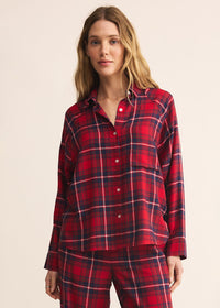 River Plaid Button Up - Haute Red