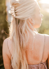 Classic Small Claw Clip - Almond Beige
