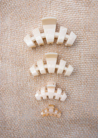 Classic Small Claw Clip - Almond Beige