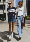 Chicago Collegiate Cursive Sweater - Navy