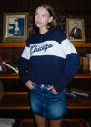 Chicago Collegiate Cursive Sweater - Navy