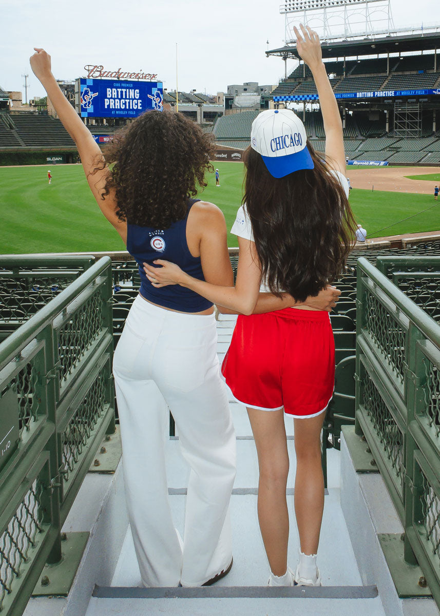 Chicago Cubs Pinstripe Puff Hat - Royal