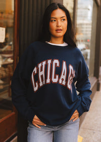 Chicago Classic Crew Sweatshirt - Vintage Navy