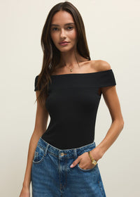 Second Skin Off-Shoulder Top - Black