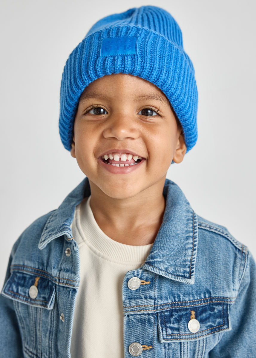 Toddler Mad Hatter Ribbed Knit Beanie - Cobalt