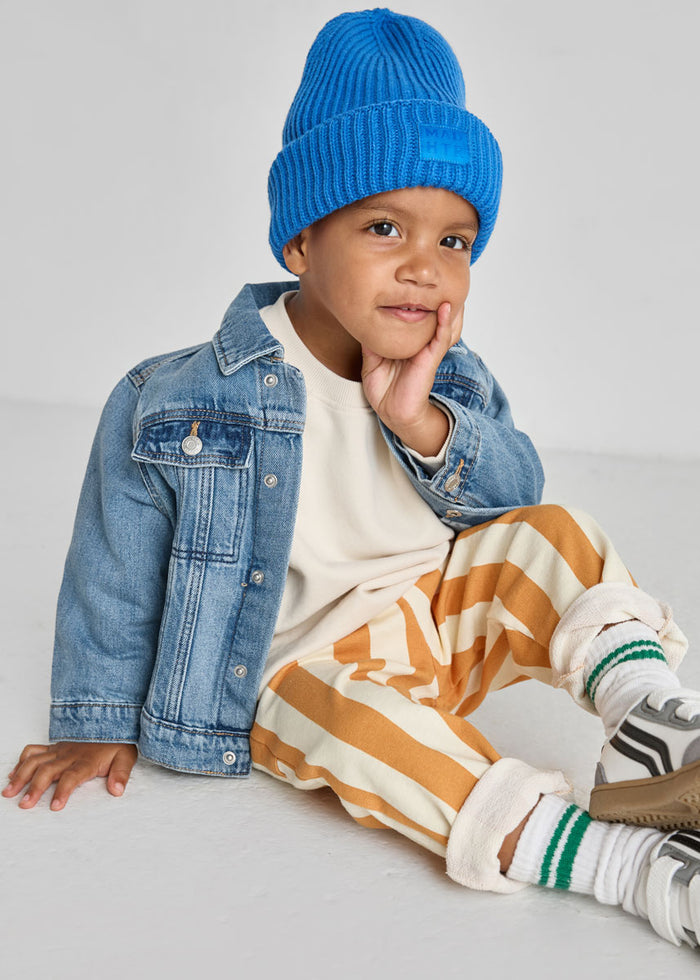 Toddler Mad Hatter Ribbed Knit Beanie - Cobalt