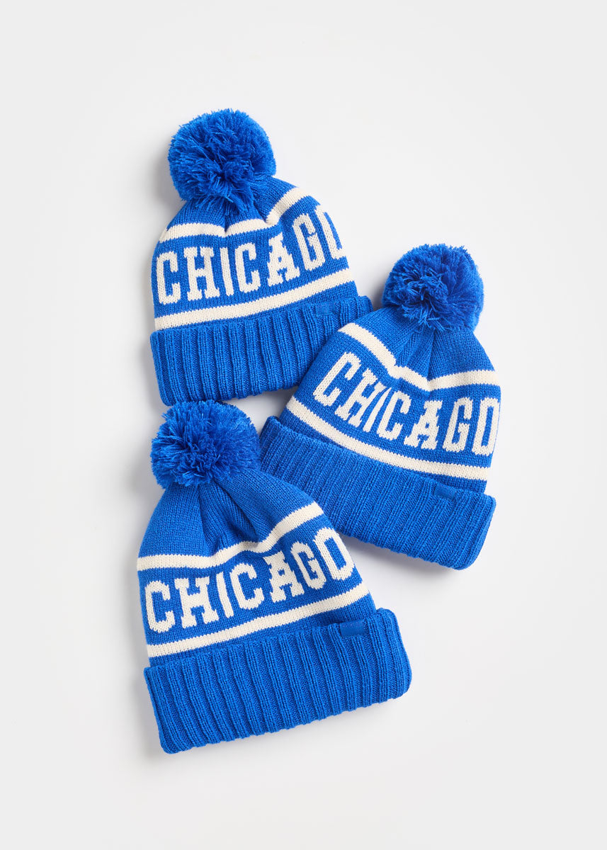 MAD HTR Chicago Pom Beanie - Youth - Cobalt