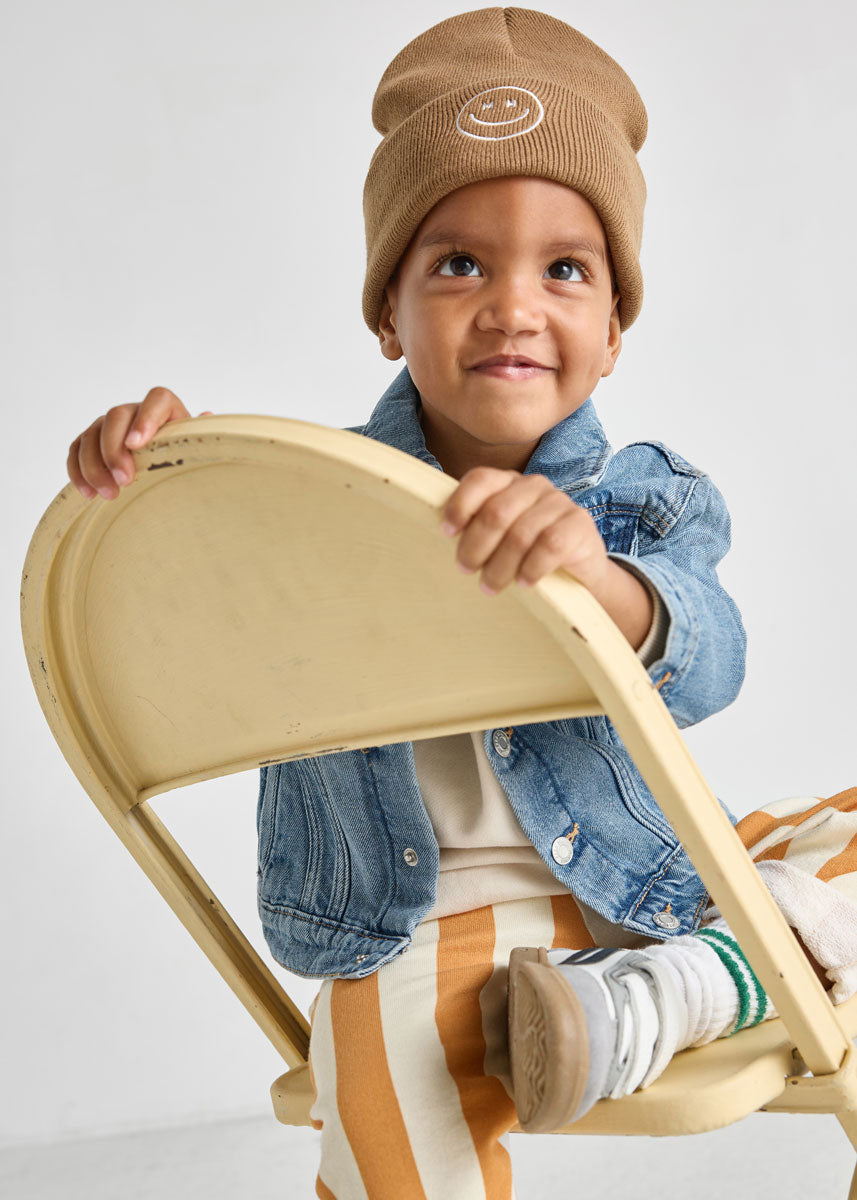 Toddler Mad Hatter Smiley Cuff Beanie - Cocoa