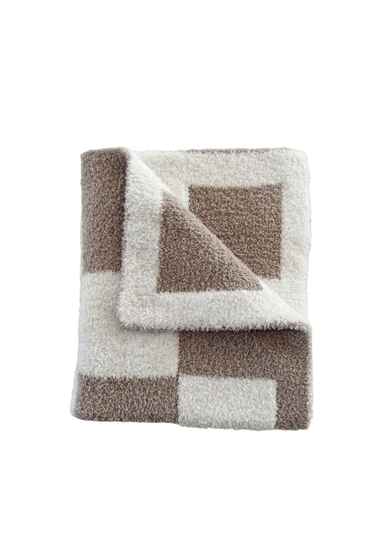 Phufy Bliss Checkerboard Mini Blanket - Cocoa