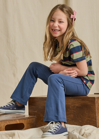 Adventure T-Shirt - Olive Navy Rugby Stripe