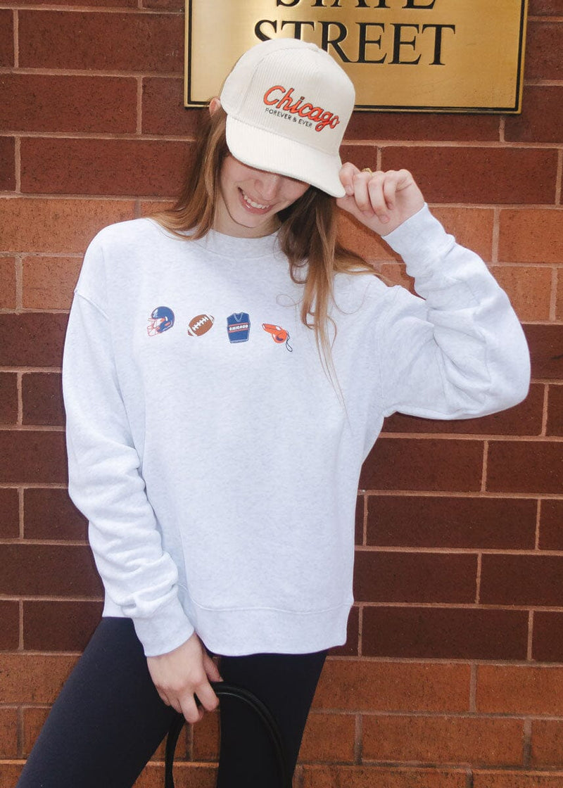 Chicago Forever Wide Whale Cord Hat - Cream & Orange