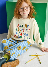 Ask Me About My Crayons Oversized Sweatshirt