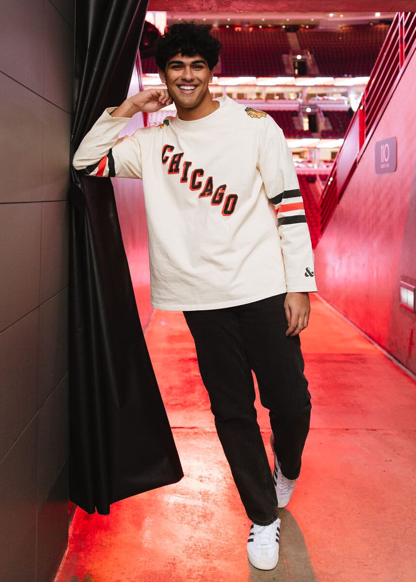 Blackhawks Hockey Jersey Tee - Cream