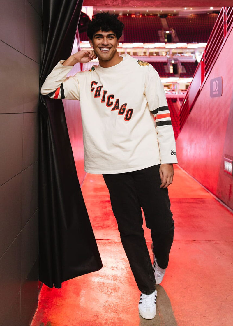 Blackhawks Hockey Jersey Tee - Cream