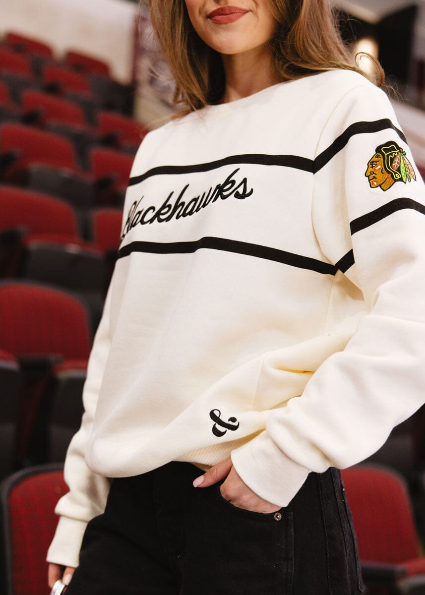 Blackhawks Script Sweatshirt - Cream