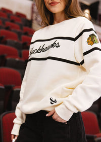 Blackhawks Script Sweatshirt - Cream