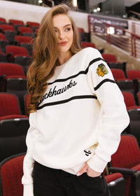 Blackhawks Script Sweatshirt - Cream