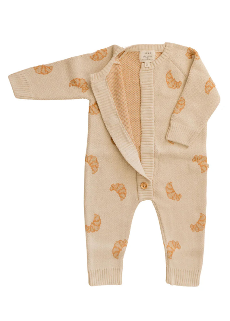 Croissant Organic Cotton Magnetic-Button Romper