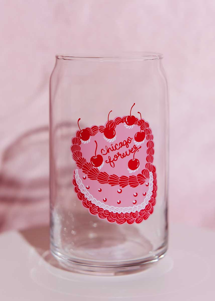 Chicago Forever Cake Can Glass