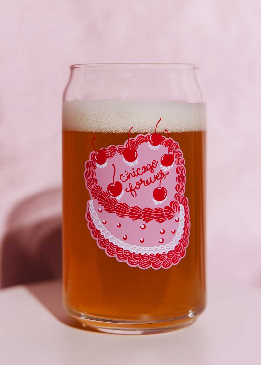 Chicago Forever Cake Can Glass