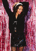 The Eleana Sequin Mini Skirt - Black