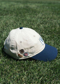 Toddler Cubs Baseball W Flag Dad Hat - Ivory & Navy